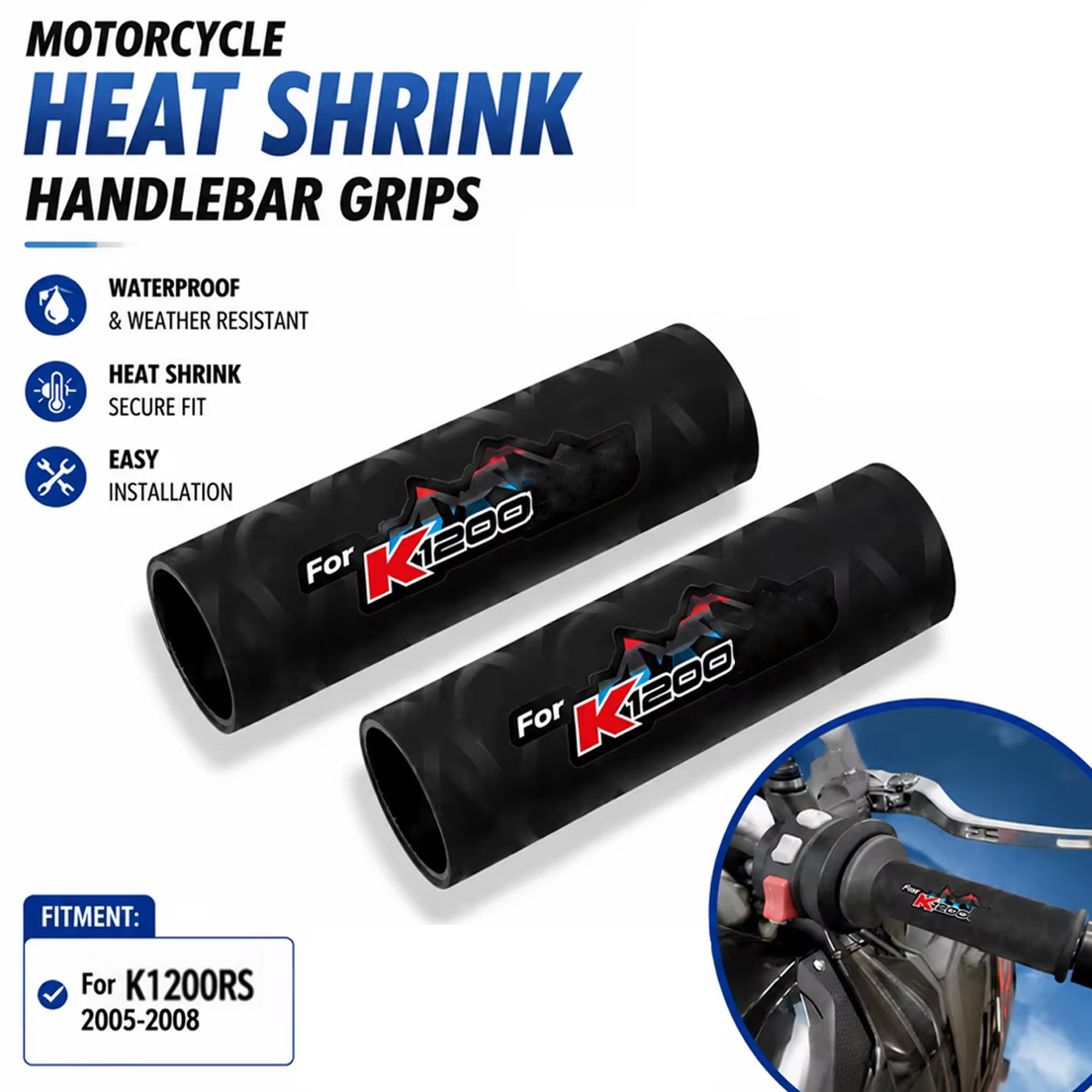 Handlebar Grip Heated - Motorcycle Heat Shrinkable Grips Rubber Non-slip